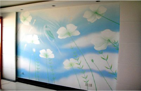 修水画墙绘怎么画好白云的蓬松感？