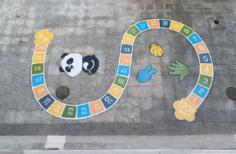 修水地面游戏彩绘