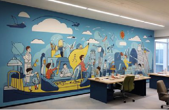 修水办公室墙绘的特点。